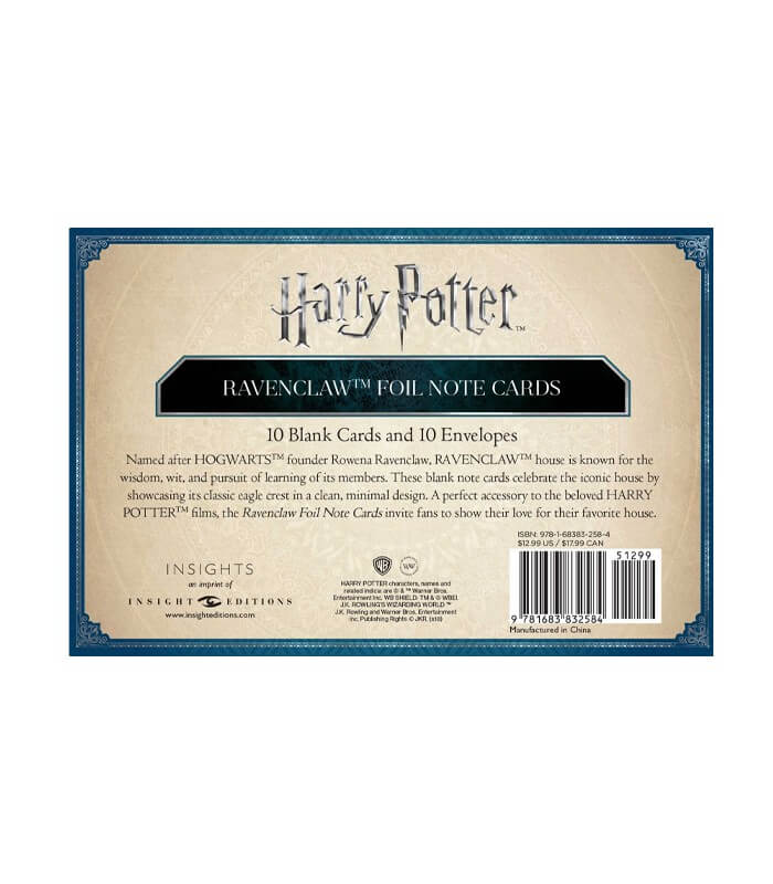 Harry Potter: Ravenclaw Foil Note Cards (Set of 10)