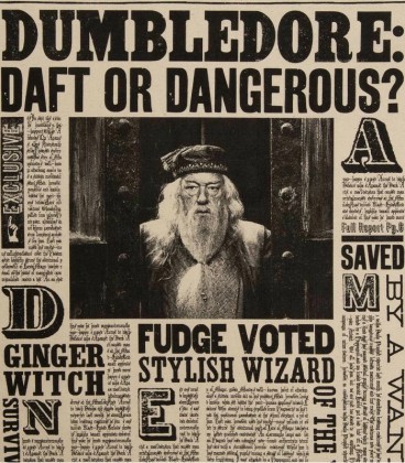 Torchon - The Daily Prophet - Dumbledore: Daft or Dangerous?,  Harry Potter, Boutique Harry Potter, The Wizard's Shop