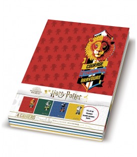 Set of 4 Harry Potter Large Tiles Seyes notebooks 17 x 22 cm