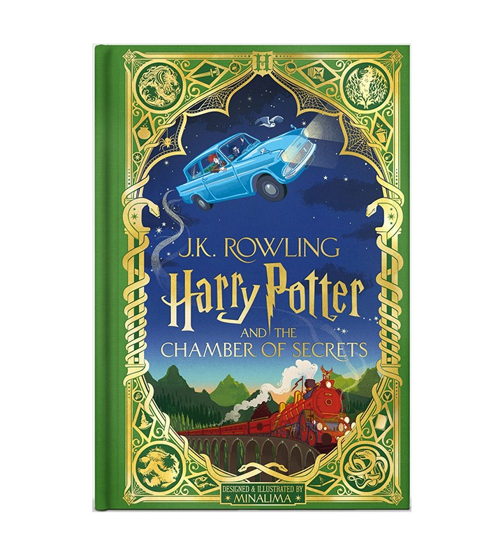 Harry Potter Book and The Chamber of Secrets illustrated by