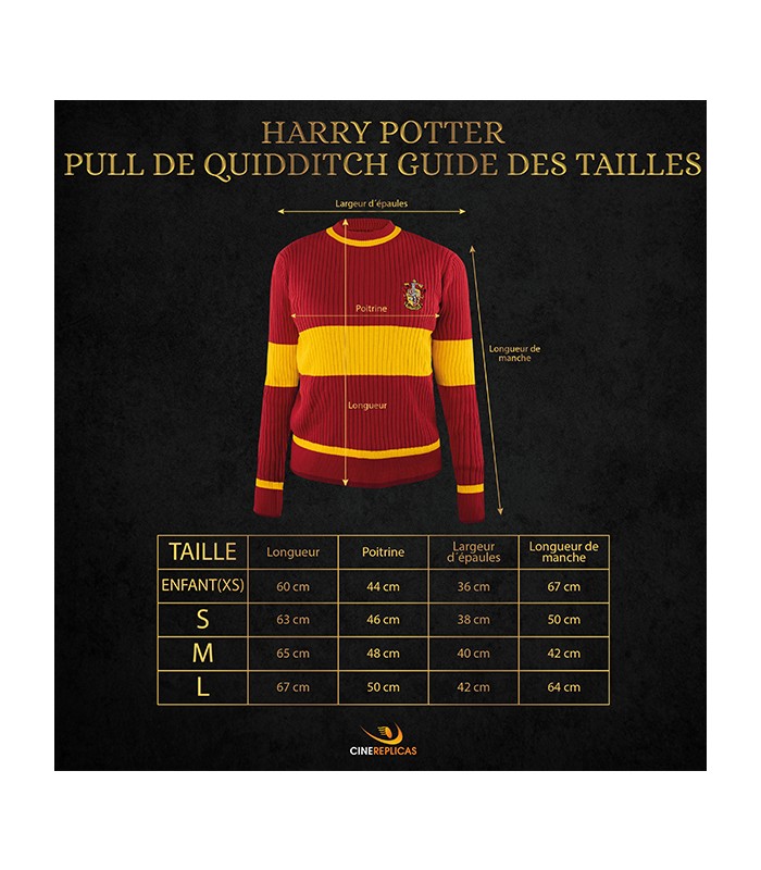 Pull Adulte de Quidditch Gryffondor Harry Potter
