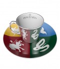 Mirror Coffee Cup and Saucer 4 Houses Harry Potter