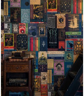 Papier peint Hogwarts’ Book Covers,  Harry Potter, Boutique Harry Potter, The Wizard's Shop