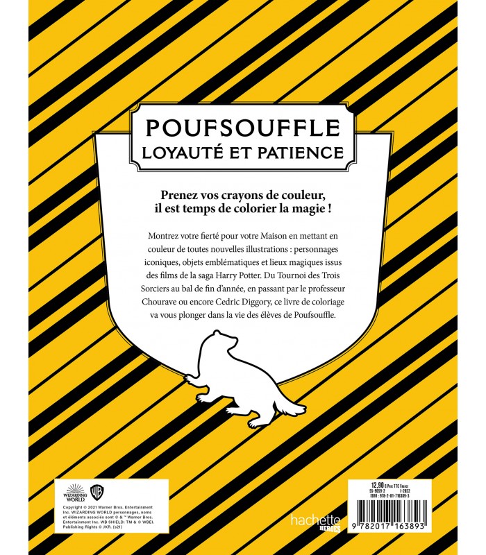 Harry Potter - Poufsouffle - Le Livre de Coloriage Officiel - Boutique Harry  Potter