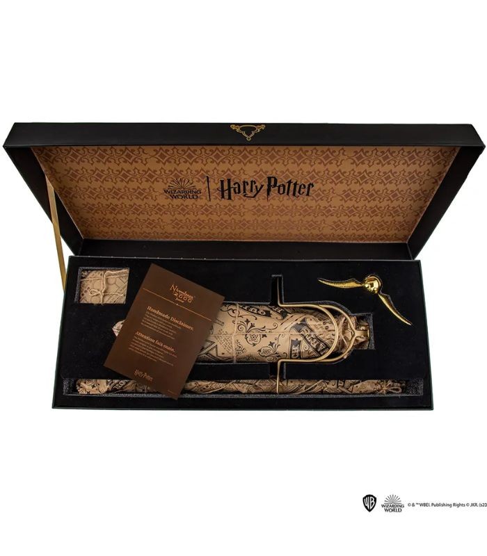 Harry Potter Prop REPLICA Memorabilia Deluminator & Marauder Map & DISPLAY  CASE