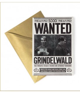 Carte de voeux lenticulaire Wanted Grindelwald - Animaux Fantastiques