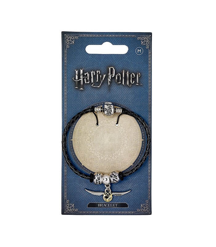 Harry Potter - bracelet relique de la mort et vif d'or en argent plaqué